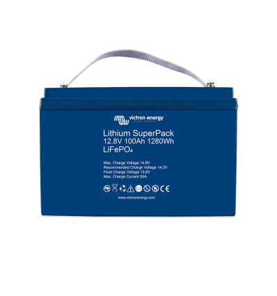 Batteria al Litio Alta Corrente Carica-Scarica 100 Ah LiFePO4 Victron Energy SuperPack con BMS