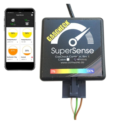 SuperSense GasCheck SS-GC-35W - Sensore di livello wireless per bombola del gas fissa (sottoscocca)